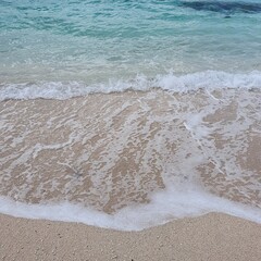 The emerald white sand beach of Jeju