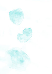 abstract watercolor hand painted background in turquoise