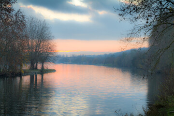 sunrise over the river