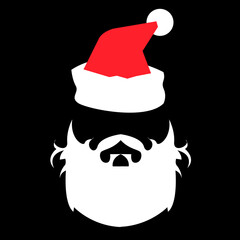 Santa Claus Hat And Beard in abstract background with merry christmas - vector illustration