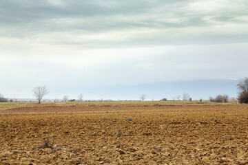 empty plowed field