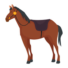 Horse cartoon design, Animal farm life nature and character theme Vector illustration