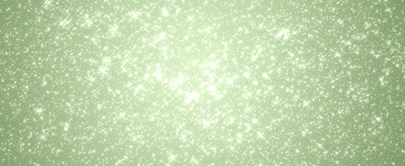 green cute romantic festive bright shiny shining background with many stars and sparks, with glitter. For the decor of invitations, banners, cards, brochures