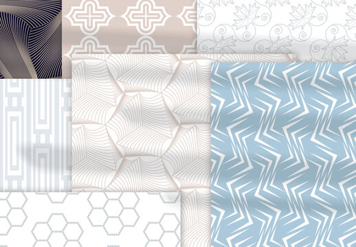 Pastel Colored Simple Geometric Seamless Pattern Collection