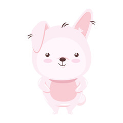 Plakat Kawaii rabbit animal cartoon design, Cute character and nature theme Vector illustration