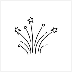 Obraz na płótnie Canvas Doodle burst icon isolated on white. Celebrate salute with stars. Sketch vector stock illustration. EPS 10