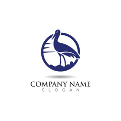 Stork logo image simple design creative template vector concept
