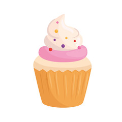 Cupcake with cream design, Muffin dessert sweet and food theme Vector illustration