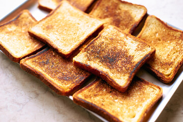 Toasted white bread for sandwich