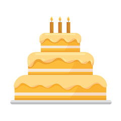 Happy birthday cake design, Celebration surprise and party theme Vector illustration