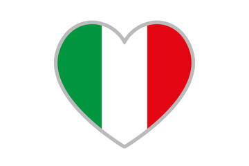 Italian flag in heart shape