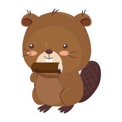 Kawaii beaver animal cartoon design, Cute character and nature theme Vector illustration © Gstudio