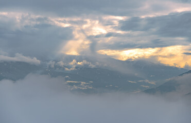 Obraz premium sunset odle southtirol italy