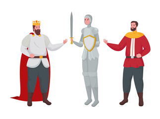 Fairytale king knight and prince cartoon design, Fantasy magic and medieval theme Vector illustration