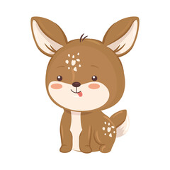 Kawaii reindeer animal cartoon design, Cute character and nature theme Vector illustration