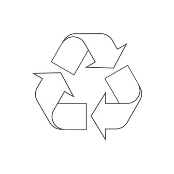 Monochrome recycle sign. Recycling logo design. Ecology icon template. Eco-friendly concept.