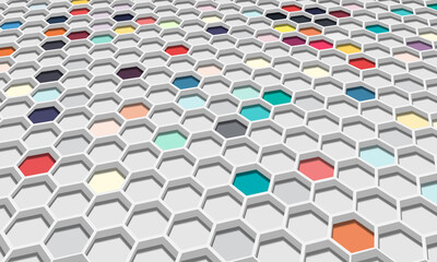 Fototapeta premium 3d abstract colorful hexagonal with shadow.