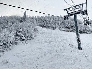 Ski lift at winter time in VT