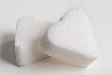 White sugar hearts.