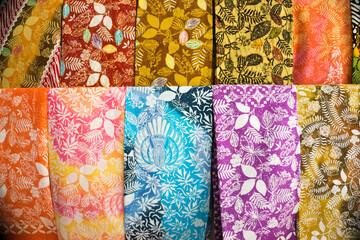 colorful fabric samples: Batik Sinom Parijotho pattern