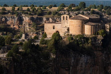 Fototapeta na wymiar Romanesque hermitage of San Frutos, Las Hoces del Río Duratón Natural Park, Segovia province, Spain