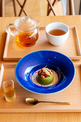 抹茶プリンと紅茶