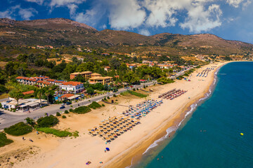 Skala Beach view from above, Cephalonia, Greece. Skala famous beach in Kefalonia island, Greece....