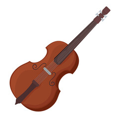 Plakat violin instrument design, Music sound melody and song theme Vector illustration