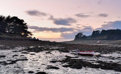 Sunset at Buguélès in Brittany. France