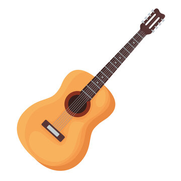 Guitar instrument design, Music sound melody and song theme Vector illustration