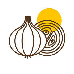 Onion vector icon. Vegetable symbol