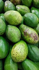 Avocado with fresh green color in a traditional market, Indonesia