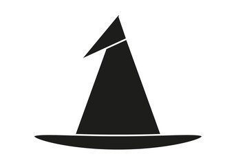 Icono negro de un sombrero de bruja.