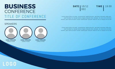 Business conference invite template. Banner live webinar promotion for social media. Eps 10