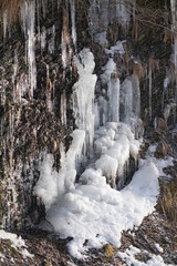 frozen waterfall in the national park hohe tauern in austria