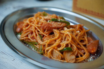 スパゲティ　ナポリタン　レモネード