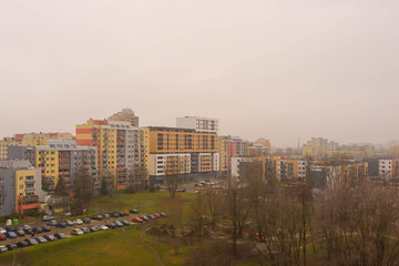 Panorama Wrocławia w pochmurny, ponury dzień. - obrazy, fototapety, plakaty