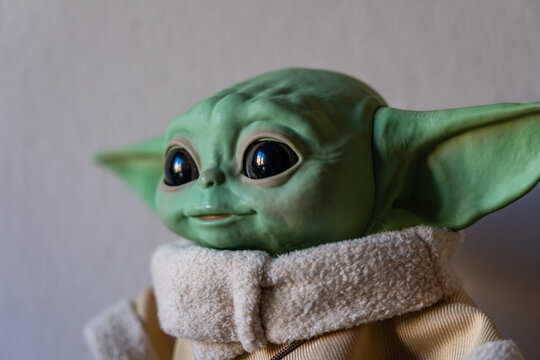 DECEMBER 2020: The Child, Grogu or baby Yoda, fictional character from the TV series The Mandalorian.