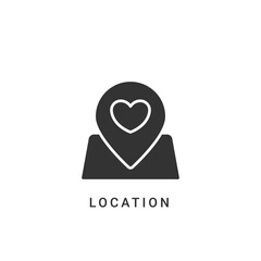 location love icon vector illustration. location love icon glyph design.