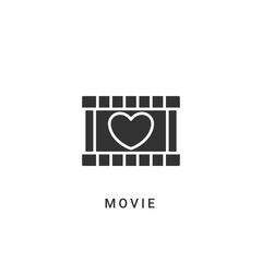movie icon vector illustration. movie icon glyph design.