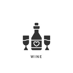 wine icon vector illustration. wine icon glyph design.