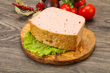 Homemade baked traditional meat loaf