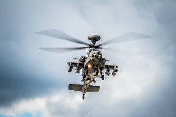 Apache gunship at an airshow display - obrazy, fototapety, plakaty
