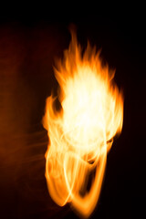 Fire Of A Heater Shows Flame In Motion Blur - Light Trails