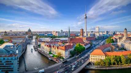 Deurstickers panoramisch uitzicht op centraal berlijn © frank peters