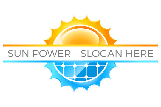 Solarenergie - Sonne und Sollaranlage als Logo Design