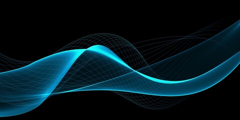 Abstract template background with blue wave 