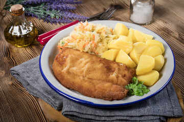 Breaded cod fillet.