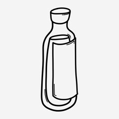 Bottle water doodle vector icon. Drawing sketch illustration hand drawn line eps10