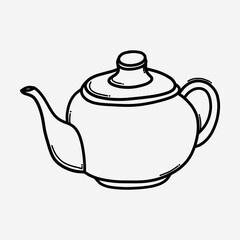 Teapot doodle vector icon. Drawing sketch illustration hand drawn line eps10